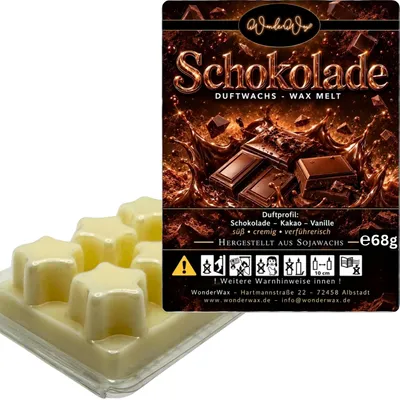 Produktbild von WonderWax Duftwachs Wax Melts für Duftlampe, 6 Sterne Duftmelt Wachsmelt Sojawachs Duftwachs Würfel für Raumdüfte, Wachs Duftöl Winter Indoor Schmelzen für Aromalampe Schokoladentraum