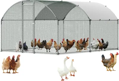 Obrázok produktu pre Výbeh pre sliepky Voľný výbeh - 3 x 4 x 2 m Vonkajší výbeh - S krytom - Dvojitá strecha - Bezpečnostný zámok - Prístupný - Pre sliepky, kačky a králiky - Pre záhradu a dvor