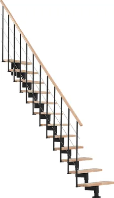 Produktbild von Minka Mittelholmtreppe Style 35 - 304cm Geschosshöhe Buche Schwarz