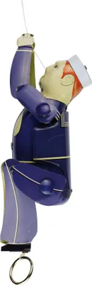 Produktbild von Blechspielzeug: Kletterfigur eines Matrosen mit Schnur. Blechmatrose