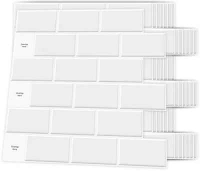 Obrázok produktu pre Samolepiace keramické panelové prvky na stenu, 3D dizajn, 30x30 cm, biela farba