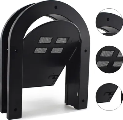 Produktbild von Katzenklappe Hundeklappe Innenbereich, 2‑Wege Latch, für bis 9 kg Tiere, biegsame Tunnelöffnung, stabile ABS‑Türklappe, Schwarz