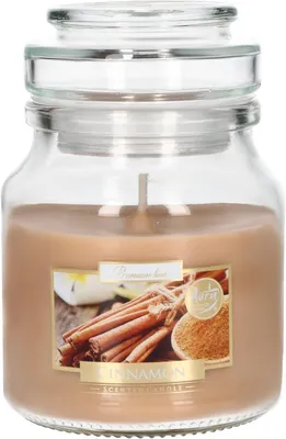 Image de Bougie parfumée, petite taille, en verre avec couvercle, parfum cannelle, idée cadeau, aromathérapie, bougies décoratives, durée de combustion jusqu'à 28 heures