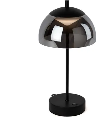 Produktbild von Honsel - Moderne Tischleuchte I Tischlampe I Lampe I Leuchte schwarz mit Rauchglas inkl. LED 3-stufig dimmbar - Djent Touch-funktion Dimmer I Dimmbar I Wohnzimmer I Schlafzimmer - Stahl Rund - I (nich