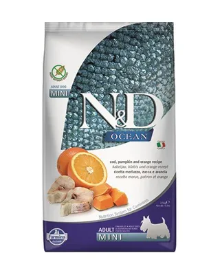 Obrázok produktu pre Farmina Pet Food N&D Ocean, Dospelý, Akékoľvek plemeno, Malé (5-10 kilogramov), Treska, Tekvica, 2,5 kg