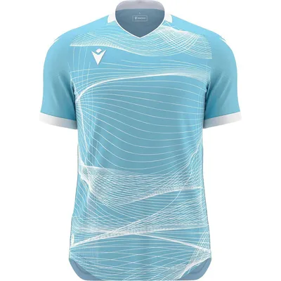 Image de Maillot Macron Wyvern Eco à manches courtes pour homme - Columbia / Blanc