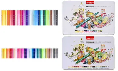 Produktbild von bruynzeel Creatives Doppelfasermaler Brush Pen, 48er Etui