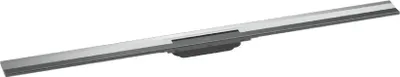 Zdjęcie produktu dla Hansgrohe RainDrain Flex - odpływ liniowy z rusztem ze stali nierdzewnej 1200, do montażu ściennego, z możliwością skrócenia, chrom 56054000