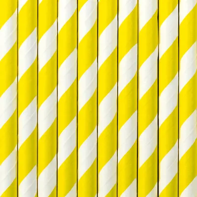 Produktbild von Papierstrohhalme, gelb, 19,5cm (1 Packung / 10 Stk.)