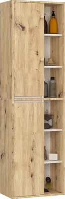 Produktbild von Bad-Hochschrank hängend VAMI Artisan Eiche, Kaschmir 10 Regalböden 50x170x30 cm