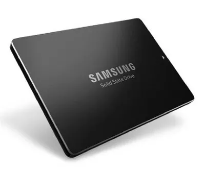 A black Samsung Solid State Drive is shown against a white background.