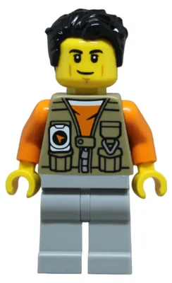 Produktbild von LEGO Minifigur Adventurer - Male, Dark Tan Vest over Orange Shirt (cty1876)