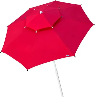 Produktbild von Aktive Achteckiger Sonnenschirm Mit Metallstange Doppeldach Und Uv30-schutz 280 Cm Rot  Rot One Size