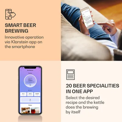 Zdjęcie produktu dla KlarsteinBrauheld Smart 35, kocił zacierny, 2500 W, 35 l. 100°C, pompa obiegowa, stal nierdzewna