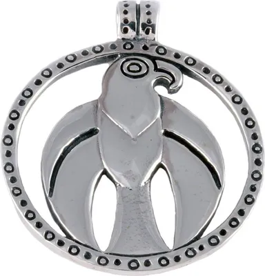Produktbild von Falkenamulett Schmuck Anhänger 925er Silber - Wikinger - 37x40mm