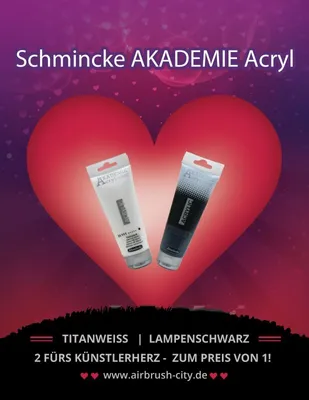 Schmincke 120ml AKADEMIE Acryl color Titanweiss & Lampenschwarz Acryl