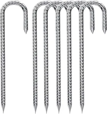Produktbild von Fondlife Erdnägel, Erdnagel, 30 cm lange Erdpfähle, verzinkter Stahl-Erdnagel, Trampolin, Bewehrungsstab, Gartenpfähle