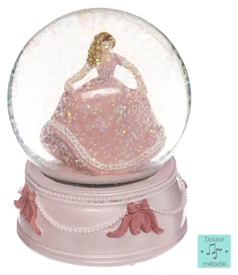 Musikalische Schneekugel "Princess", Glas, Polyresin, 13 cm