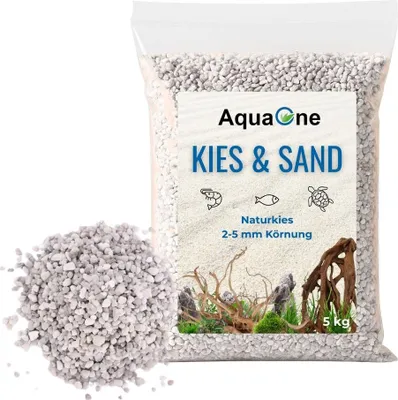 Produktbild von 5 Kg weißen Naturkies Noa "" 2-5 mm Bodengrund Aquarium Kies