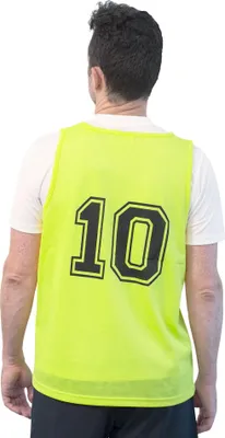 Image de Set 5 Gilet d'entraînement Softee numéroté de 6 à 10 Amarillo Flúor JUNIOR
