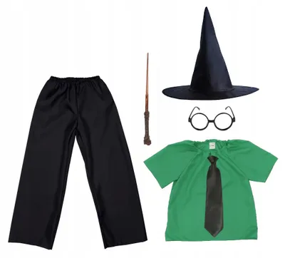 Produktbild von Slytherin Harry Potter Kostüm Set für Kinder (116-128)