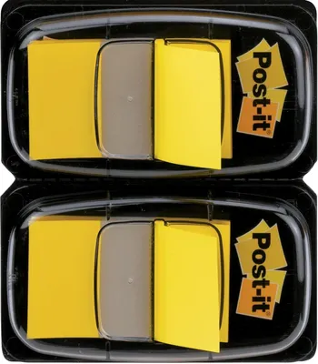 Image de Post-it Index repositionnables, 25,4 x 43,2 mm, jaune, paquet avantageux