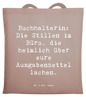 Produktbild von Mr. & Mrs. Panda Beutel Spruch Buchhalterin Humor - Braun Pastell - Geschenk, Finanzen, Buchhaltung, Geschenke für Berufstätige, Berufsprodukte, Berufsgestaltung, Beruf