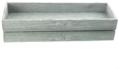 Produktbild von SCHEULEN Deko-Tablett Grau geweißt rechteckig 45 x 15 cm - Holz