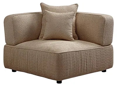 Produktbild von Ecksessel aus Bouclé-Stoff in Taupe LELACO