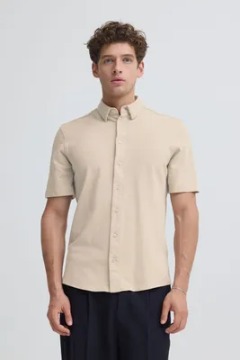 Produktbild von Casual Friday CFFOLKE piquet Herren Kurzarmhemd Hemd Herrenhemd Baumwollmischung slim fit