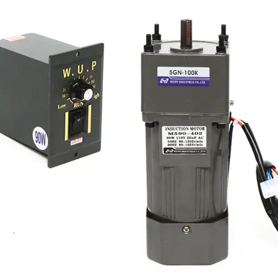 Image de 90W Moteur à engrenages Moteur à engrenages AC avec régulateur 1:100 0-13,5 RPM