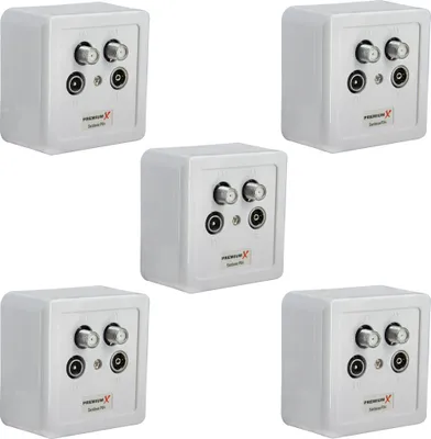 Produktbild von 5x PremiumX PX-4 Sat Dose 4 Fach Enddose TWIN Antennendose CLASS A 2x Sat, 1x Radio, 1xTV DIGITAL FULLHD 3D