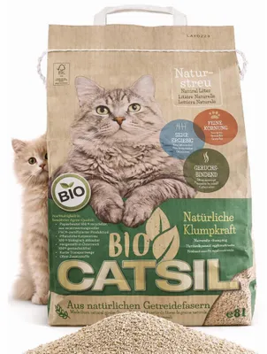 Produktbild von -CATSIL Katzenstreu 2x8 Liter Klumpstreu natürlich kompostierbar