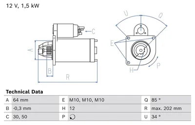 Produktbild von BOSCH 0 986 026 940 Starter Anlasser 1,5kW 12V