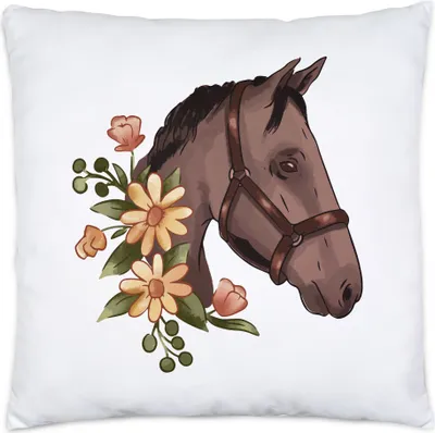 Produktbild von Pferd Kissen Pferde Hengst Stute Hobbie Freiheit Pferdeflüsterer Pferdeliebhaber Reiten Blumen Pony