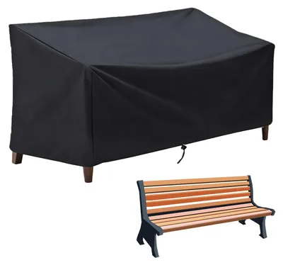Immagine prodotto di Copertura per panchina da giardino, dimensioni 190 x 66 x 89 cm, impermeabile e resistente ai raggi UV - colore nero
