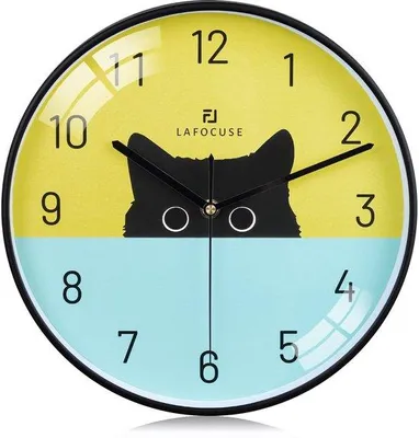 Immagine prodotto di Moderno orologio da parete nero da 30 cm, orologio da cucina silenzioso