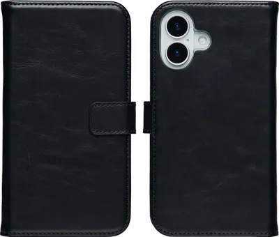 Zdjęcie produktu dla Selencia Genuine Leather Bookcase dla Apple iPhone 17 - czarny
