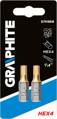 Produktbild von GRAPHITE bit pz2, 25 mm s2 tin, 2 auf einer blase