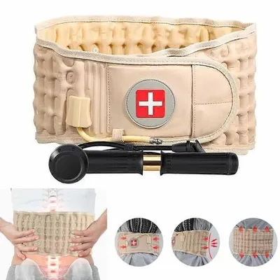 Obrázek produktu pro Nafukovací bederní dekompresní pás - uklidňující úleva pro záda; okamžitá relaxace; prodyšný a pohodlný