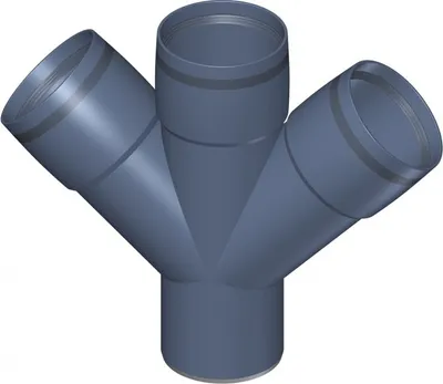 Obrázok produktu pre PoloPlast POLO KAL XS Doppelabzweig DN 75/75/75, 45 Grad, Horizontal