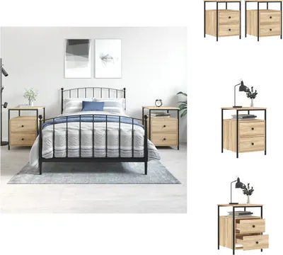Obrázek produktu pro vidaXL Noční stolky 2 ks dub Sonoma 44x45x60 cm materiál na bázi dřeva - Noční stolky