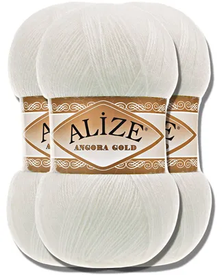 Obrázok produktu pre Alize 3x 100 g Angora Gold vlna, jednofarebná, háčkovanie, pletenie (62)