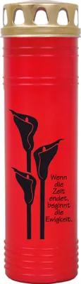 Produktbild von Grabkerze Rot, Brenndauer: 170 Stunden ( 7 Tage ), Motiv: Calla