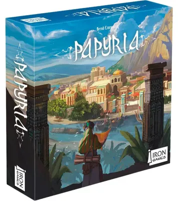 Produktbild von Brettspiel Papyria für 1-4 Spieler ab 14 Jahren, Spielplan 90 x 30 cm, Thema Mesopotamien