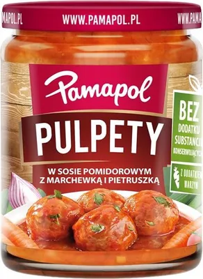 Zdjęcie produktu dla Pamapol - Pulpety w sosie pomidorowym z marchewką i pietruszką 500g