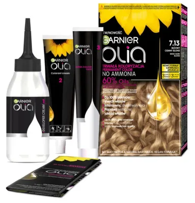 Zdjęcie produktu dla Garnier Olia Trwała Koloryzacja Farba Do Włosów 7.13 Beżowy Ciemny Blond