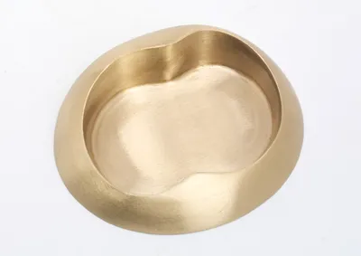 Produktbild von Kerzenhalter, Dekoteller Hufform Messing Gold matt satiniert (Innen 9 x 6 cm)