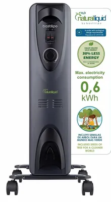 Obrázok produktu pre Bastilipo RC-ECOFLUID-9, Vnútorný, Podlaha, Čierna, Tlačidlá, Otočné, 1500 W, 600 W