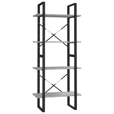 Produktbild von vidaXL Bücherregal 4 Fächer Grau Sonoma 60x30x140 cm Holzwerkstoff